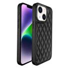 For iPhone 14 Plus Plaid Series 9D Electroplated Phone Case(Titanium Black) - 1