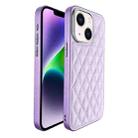 For iPhone 14 Plus Plaid Series 9D Electroplated Phone Case(Purple) - 1