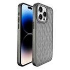 For iPhone 14 Pro Max Plaid Series 9D Electroplated Phone Case(Titanium Grey) - 1