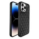 For iPhone 14 Pro Max Plaid Series 9D Electroplated Phone Case(Titanium Black) - 1