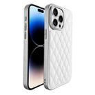 For iPhone 14 Pro Max Plaid Series 9D Electroplated Phone Case(Titanium Silver) - 1