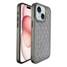 For iPhone 15 Plaid Series 9D Electroplated Phone Case(Titanium Grey) - 1