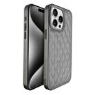 For iPhone 15 Pro Plaid Series 9D Electroplated Phone Case(Titanium Grey) - 1