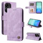 For Redmi 13 4G / Redmi Note 13R Skin Feel Life Tree Metal Button Leather Phone Case(Purple) - 1