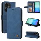 For Redmi 13 4G / Redmi Note 13R Skin Feel Life Tree Metal Button Leather Phone Case(Blue) - 1