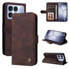 For Redmi K70 Ultra Skin Feel Life Tree Metal Button Leather Phone Case(Brown) - 1