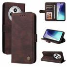 For Redmi 14C 4G Skin Feel Life Tree Metal Button Leather Phone Case(Brown) - 1