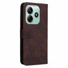 For Redmi Note 14 5G Skin Feel Life Tree Metal Button Leather Phone Case(Brown) - 3