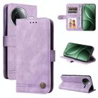 For Redmi K80 Skin Feel Life Tree Metal Button Leather Phone Case(Purple) - 1