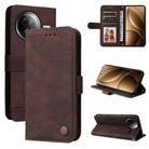 For Redmi K80 Pro Skin Feel Life Tree Metal Button Leather Phone Case(Brown) - 1