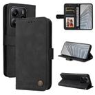 For Redmi Note 14 4G 163.25mm Global Skin Feel Life Tree Metal Button Leather Phone Case(Black) - 1