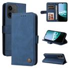 For Redmi 15C 4G 173.1mm / 15C 5G 173.1mm Skin Feel Life Tree Metal Button Leather Phone Case(Blue) - 1
