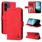 For Redmi 15C 4G 171.5mm / Xiaomi Poco C85 4G Skin Feel Life Tree Metal Button Leather Phone Case(Red) - 1