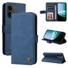 For Redmi 15C 4G 171.5mm / Xiaomi Poco C85 4G Skin Feel Life Tree Metal Button Leather Phone Case(Blue) - 1