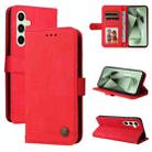 For Samsung Galaxy S24 FE 5G Skin Feel Life Tree Metal Button Leather Phone Case(Red) - 1