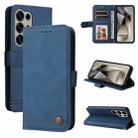 For Samsung Galaxy S25 Ultra 5G Skin Feel Life Tree Metal Button Leather Phone Case(Blue) - 1