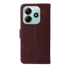 For Redmi Note 14 5G Classic Calf Texture Flip Leather Phone Case(Brown) - 3