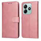 For Redmi Note 14 5G Classic Calf Texture Flip Leather Phone Case(Rose Gold) - 1