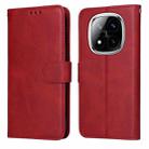 For Redmi Note 14 Pro 5G / Note 14 Pro+ 5G Classic Calf Texture Flip Leather Phone Case(Red) - 1