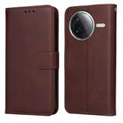 For Redmi K80 Classic Calf Texture Flip Leather Phone Case(Brown) - 1