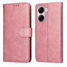For Redmi Turbo 4 / Xiaomi Poco X7 Pro Classic Calf Texture Flip Leather Phone Case(Rose Gold) - 1