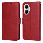 For Redmi Turbo 4 Pro / Xiaomi Poco F7 Classic Calf Texture Flip Leather Phone Case(Red) - 1