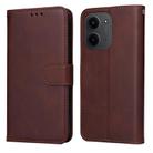 For Redmi 15C 4G 171.5mm / Xiaomi Poco C85 4G Classic Calf Texture Flip Leather Phone Case(Brown) - 1