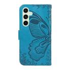 For Samsung Galaxy S24 FE 5G Swallowtail Butterfly Embossed Leather Phone Case(Blue) - 3