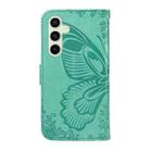 For Samsung Galaxy S24 FE 5G Swallowtail Butterfly Embossed Leather Phone Case(Green) - 3