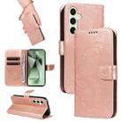 For Samsung Galaxy S24 FE 5G Swallowtail Butterfly Embossed Leather Phone Case(Rose Gold) - 1