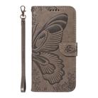 For Samsung Galaxy S25 Ultra 5G Swallowtail Butterfly Embossed Leather Phone Case(Grey) - 2