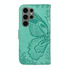 For Samsung Galaxy S25 Ultra 5G Swallowtail Butterfly Embossed Leather Phone Case(Green) - 3