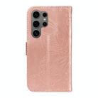 For Samsung Galaxy S25 Ultra 5G Swallowtail Butterfly Embossed Leather Phone Case(Rose Gold) - 3