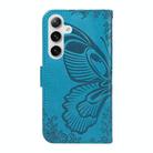 For Samsung Galaxy S25 / S24 5G Swallowtail Butterfly Embossed Leather Phone Case(Blue) - 3