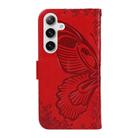 For Samsung Galaxy S25 / S24 5G Swallowtail Butterfly Embossed Leather Phone Case(Red) - 3