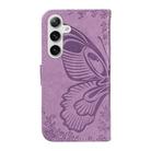 For Samsung Galaxy S25 / S24 5G Swallowtail Butterfly Embossed Leather Phone Case(Purple) - 3
