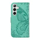 For Samsung Galaxy S25 / S24 5G Swallowtail Butterfly Embossed Leather Phone Case(Green) - 3