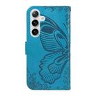 For Samsung Galaxy S25+ / S24+ 5G Swallowtail Butterfly Embossed Leather Phone Case(Blue) - 3