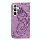 For Samsung Galaxy S25+ / S24+ 5G Swallowtail Butterfly Embossed Leather Phone Case(Purple) - 3