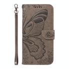 For Samsung Galaxy S25+ / S24+ 5G Swallowtail Butterfly Embossed Leather Phone Case(Grey) - 2