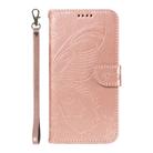 For Samsung Galaxy S25+ / S24+ 5G Swallowtail Butterfly Embossed Leather Phone Case(Rose Gold) - 2