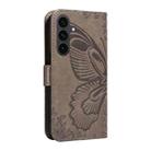 For Samsung Galaxy S25 FE 5G Swallowtail Butterfly Embossed Leather Phone Case(Grey) - 3