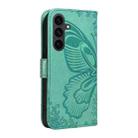 For Samsung Galaxy S25 FE 5G Swallowtail Butterfly Embossed Leather Phone Case(Green) - 3