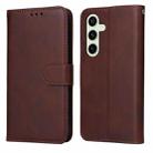 For Samsung Galaxy S24 FE 5G Classic Calf Texture Flip Leather Phone Case(Brown) - 1