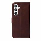 For Samsung Galaxy S25+ 5G Classic Calf Texture Flip Leather Phone Case(Brown) - 3