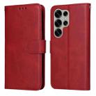 For Samsung Galaxy S25 Ultra 5G Classic Calf Texture Flip Leather Phone Case(Red) - 1