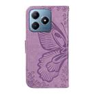 For Realme C63 / C61 Global Swallowtail Butterfly Embossed Leather Phone Case(Purple) - 3