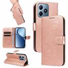 For Realme C63 / C61 Global Swallowtail Butterfly Embossed Leather Phone Case(Rose Gold) - 1