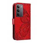 For Realme 14x 5G Swallowtail Butterfly Embossed Leather Phone Case(Red) - 3
