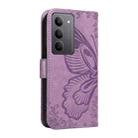 For Realme 14x 5G Swallowtail Butterfly Embossed Leather Phone Case(Purple) - 3